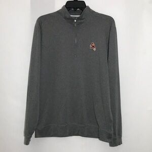Johnnie O Sweater Size Medium Charcoal Grey Flex Pullover 1/4 Zip Sweatshirt